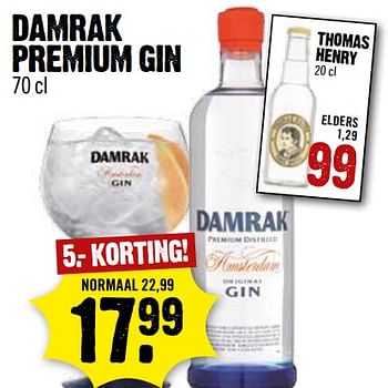 Aanbiedingen Damrak premium gin - Damrak - Geldig van 23/07/2017 tot 30/07/2017 bij Dirk III