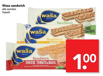 Aanbiedingen Wasa sandwich - Wasa - Geldig van 23/07/2017 tot 30/07/2017 bij Deen Supermarkten