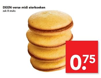 Aanbiedingen Deen verse midi eierkoeken - Huismerk deen supermarkt - Geldig van 23/07/2017 tot 30/07/2017 bij Deen Supermarkten