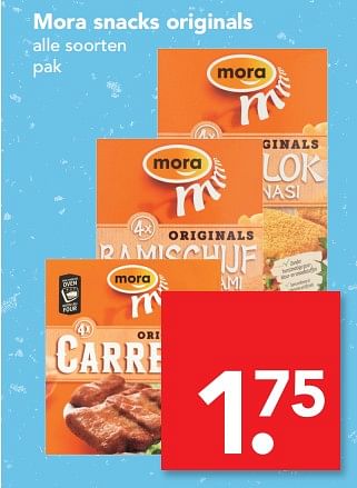 Aanbiedingen Mora snacks originals - Mora - Geldig van 23/07/2017 tot 30/07/2017 bij Deen Supermarkten