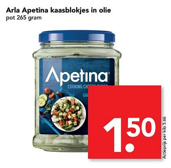 Aanbiedingen Arla apetina kaasblokjes in olie - apetina - Geldig van 23/07/2017 tot 30/07/2017 bij Deen Supermarkten