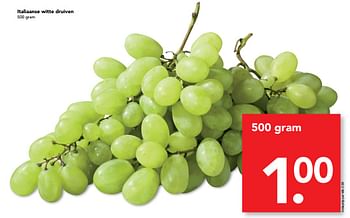 Aanbiedingen Italiaanse witte druiven - Huismerk deen supermarkt - Geldig van 23/07/2017 tot 30/07/2017 bij Deen Supermarkten