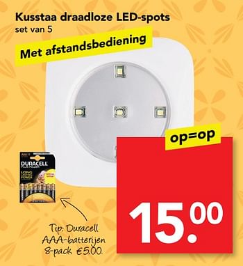 Aanbiedingen Kusstaa draadloze led-spots - Huismerk deen supermarkt - Geldig van 23/07/2017 tot 30/07/2017 bij Deen Supermarkten