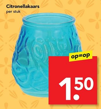 Aanbiedingen Citronellakaars - Huismerk deen supermarkt - Geldig van 23/07/2017 tot 30/07/2017 bij Deen Supermarkten