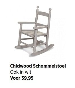 Aanbiedingen Chidwood schommelstoel - Huismerk - Babypark - Geldig van 23/07/2017 tot 26/08/2017 bij Babypark