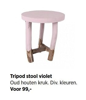 Aanbiedingen Tripod stool violet - Huismerk - Babypark - Geldig van 23/07/2017 tot 26/08/2017 bij Babypark
