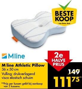 Aanbiedingen M line athletic pillow - M Line - Geldig van 24/07/2017 tot 29/07/2017 bij Beter Bed
