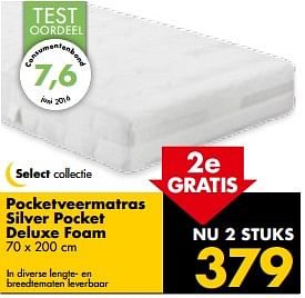 Aanbiedingen Pocketveermatras silver pocket deluxe foam - Huismerk - Beter Bed - Geldig van 24/07/2017 tot 29/07/2017 bij Beter Bed