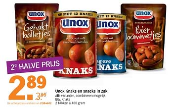 Aanbiedingen Unox knaks en snacks in zak - Unox - Geldig van 22/07/2017 tot 29/07/2017 bij Albert Heijn