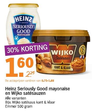 Aanbiedingen Wijko satésaus kant + klaar emmer - Wijko - Geldig van 22/07/2017 tot 29/07/2017 bij Albert Heijn