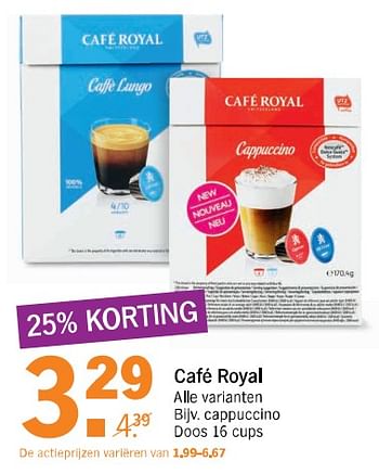 Aanbiedingen Café royal cappuccino docs - CafÃ© Royal  - Geldig van 22/07/2017 tot 29/07/2017 bij Albert Heijn