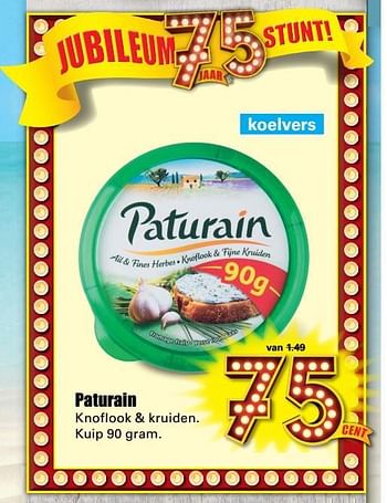Aanbiedingen Paturain knoflook + kruiden - Paturain - Geldig van 24/07/2017 tot 29/07/2017 bij Lekker Doen