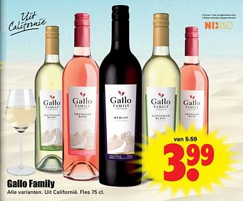Aanbiedingen Gallo family - Rosé wijnen - Geldig van 24/07/2017 tot 29/07/2017 bij Lekker Doen