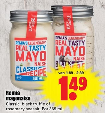 Aanbiedingen Remia mayonaise - Remia - Geldig van 24/07/2017 tot 29/07/2017 bij Lekker Doen