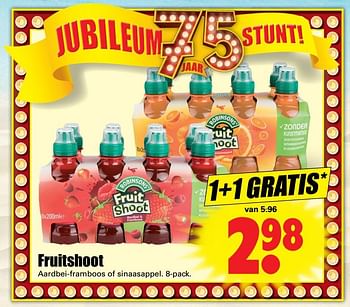 Aanbiedingen Fruitshoot aardbei-framboos of sinaasappel - Fruit Shoot - Geldig van 24/07/2017 tot 29/07/2017 bij Lekker Doen