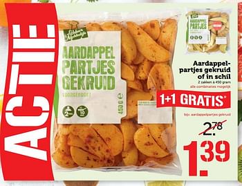 Aanbiedingen Aardappelpartjes gekruid of in schil - Huismerk - Coop - Geldig van 24/07/2017 tot 30/07/2017 bij Coop
