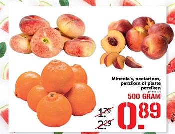 Aanbiedingen Mineola`s, nectarines, perziken of platte perziken - Huismerk - Coop - Geldig van 24/07/2017 tot 30/07/2017 bij Coop