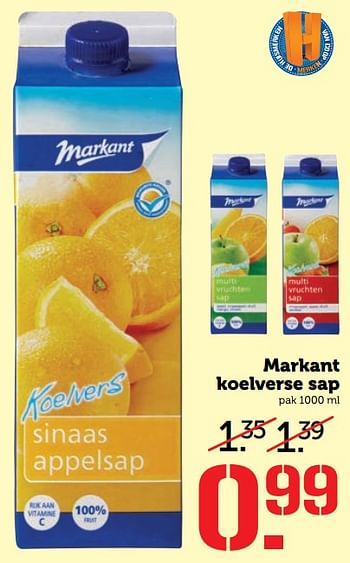 Aanbiedingen Markant koelverse sap - Markant - Geldig van 24/07/2017 tot 30/07/2017 bij Coop