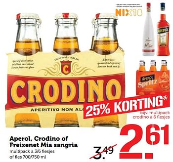 Aanbiedingen Aperol, crodino of freixenet mia sangria - Huismerk - Coop - Geldig van 24/07/2017 tot 30/07/2017 bij Coop