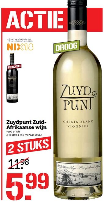 Aanbiedingen Zuydpunt zuidafrikaanse wijn - Witte wijnen - Geldig van 24/07/2017 tot 30/07/2017 bij Coop