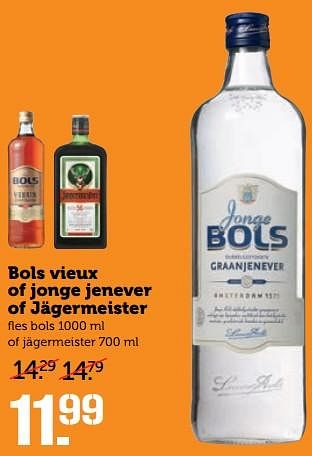 Aanbiedingen Bols vieux of jonge jenever of jägermeister - Huismerk - Coop - Geldig van 24/07/2017 tot 30/07/2017 bij Coop