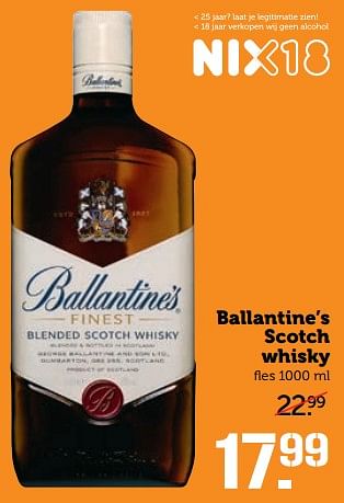 Aanbiedingen Ballantine`s scotch whisky - Ballantine's - Geldig van 24/07/2017 tot 30/07/2017 bij Coop