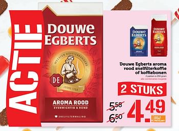 Aanbiedingen Douwe egberts aroma rood snelfi lterkoffi e of koffi ebonen - Douwe Egberts - Geldig van 24/07/2017 tot 30/07/2017 bij Coop