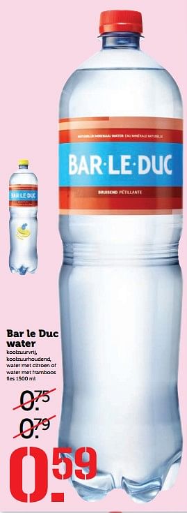 Aanbiedingen Bar le duc water - bar le duc - Geldig van 24/07/2017 tot 30/07/2017 bij Coop