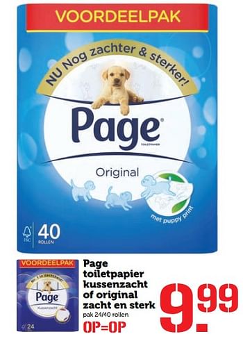 Aanbiedingen Page toiletpapier kussenzacht of original zacht en sterk - Page - Geldig van 24/07/2017 tot 30/07/2017 bij Coop