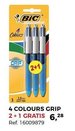 Aanbiedingen 4 colours grip - BIC - Geldig van 01/08/2017 tot 12/09/2017 bij Supra Bazar