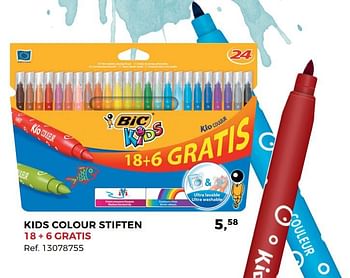 Aanbiedingen Kids colour stiften - BIC - Geldig van 01/08/2017 tot 12/09/2017 bij Supra Bazar