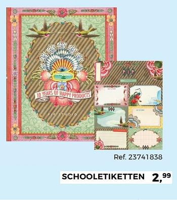 Aanbiedingen Schooletiketten - Pip Studio - Geldig van 01/08/2017 tot 12/09/2017 bij Supra Bazar