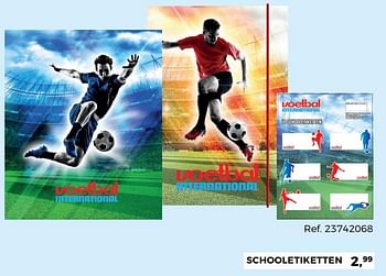 Aanbiedingen Schooletiketten - Voetbal International - Geldig van 01/08/2017 tot 12/09/2017 bij Supra Bazar