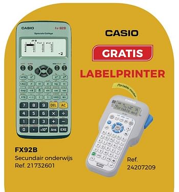 Aanbiedingen Casio fx92b secundair onderwijs - Casio - Geldig van 01/08/2017 tot 12/09/2017 bij Supra Bazar