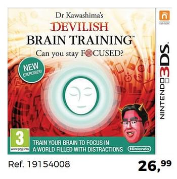 Aanbiedingen Dr. kawashima`s devilish brain training - Nintendo - Geldig van 01/08/2017 tot 12/09/2017 bij Supra Bazar