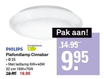 Aanbiedingen Philips plafondlamp cinnabar - Philips - Geldig van 24/07/2017 tot 30/07/2017 bij Karwei
