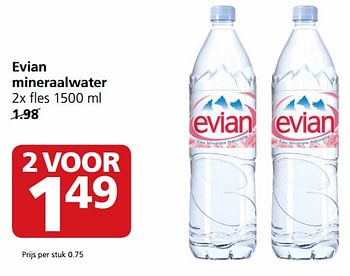 Aanbiedingen Evian mineraalwater - Evian - Geldig van 24/07/2017 tot 30/07/2017 bij Jan Linders