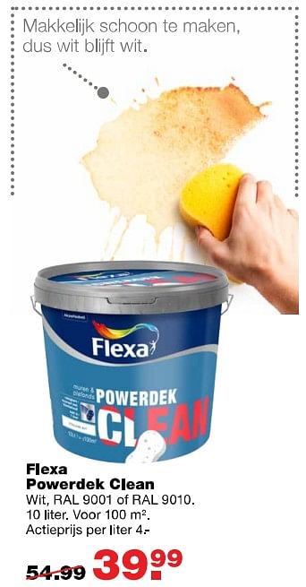 Aanbiedingen Flexa powerdek clean - Flexa - Geldig van 24/07/2017 tot 30/07/2017 bij Praxis