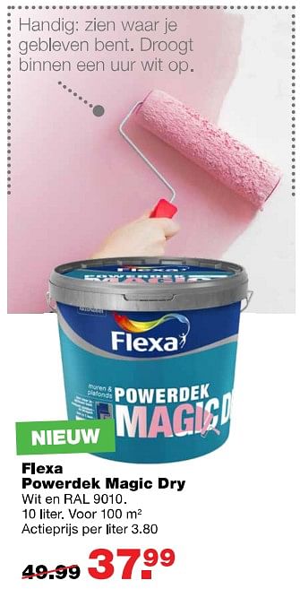 Aanbiedingen Flexa powerdek magic dry - Flexa - Geldig van 24/07/2017 tot 30/07/2017 bij Praxis
