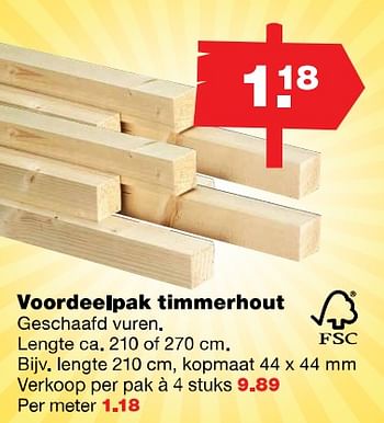 Aanbiedingen Voordeelpak timmerhout - Huismerk - Praxis - Geldig van 24/07/2017 tot 30/07/2017 bij Praxis