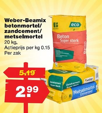 Aanbiedingen Weber-beamix betonmortel-zandcement-metselmortel - Weber - Geldig van 24/07/2017 tot 30/07/2017 bij Praxis