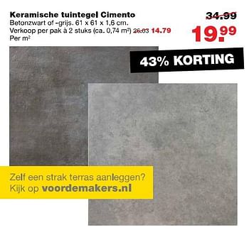 Aanbiedingen Keramische tuintegel cimento - Huismerk - Praxis - Geldig van 24/07/2017 tot 30/07/2017 bij Praxis