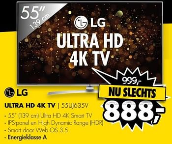 Aanbiedingen Lg ultra hd 4k tv 55uj635v - LG - Geldig van 24/07/2017 tot 30/07/2017 bij Expert
