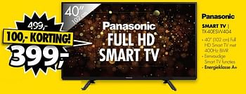 Aanbiedingen Panasonic smart tv tx-40esw404 - Panasonic - Geldig van 24/07/2017 tot 30/07/2017 bij Expert