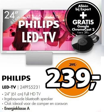 Aanbiedingen Philips led-tv 24pfs5231 - Philips - Geldig van 24/07/2017 tot 30/07/2017 bij Expert