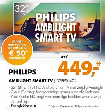 Aanbiedingen Philips ambilight smart tv 32pfs6402 - Philips - Geldig van 24/07/2017 tot 30/07/2017 bij Expert
