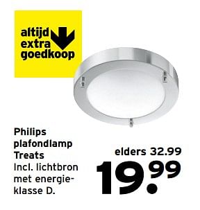 Aanbiedingen Philips plafondlamp treats - Philips - Geldig van 24/07/2017 tot 30/07/2017 bij Gamma