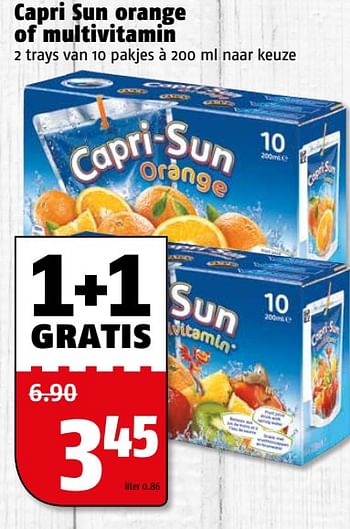 Aanbiedingen Capri sun orange of multivitamin - Capri-Sun - Geldig van 24/07/2017 tot 30/07/2017 bij Poiesz