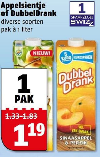 Aanbiedingen Appelsientje of dubbeldrank - Huismerk Poiesz - Geldig van 24/07/2017 tot 30/07/2017 bij Poiesz