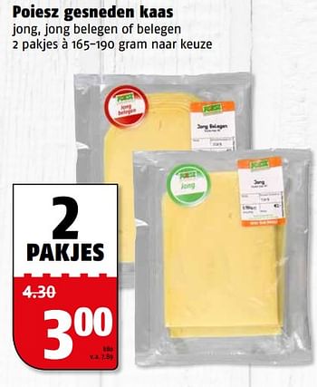 Aanbiedingen Poiesz gesneden kaas jong, jong belegen of belegen - Huismerk Poiesz - Geldig van 24/07/2017 tot 30/07/2017 bij Poiesz